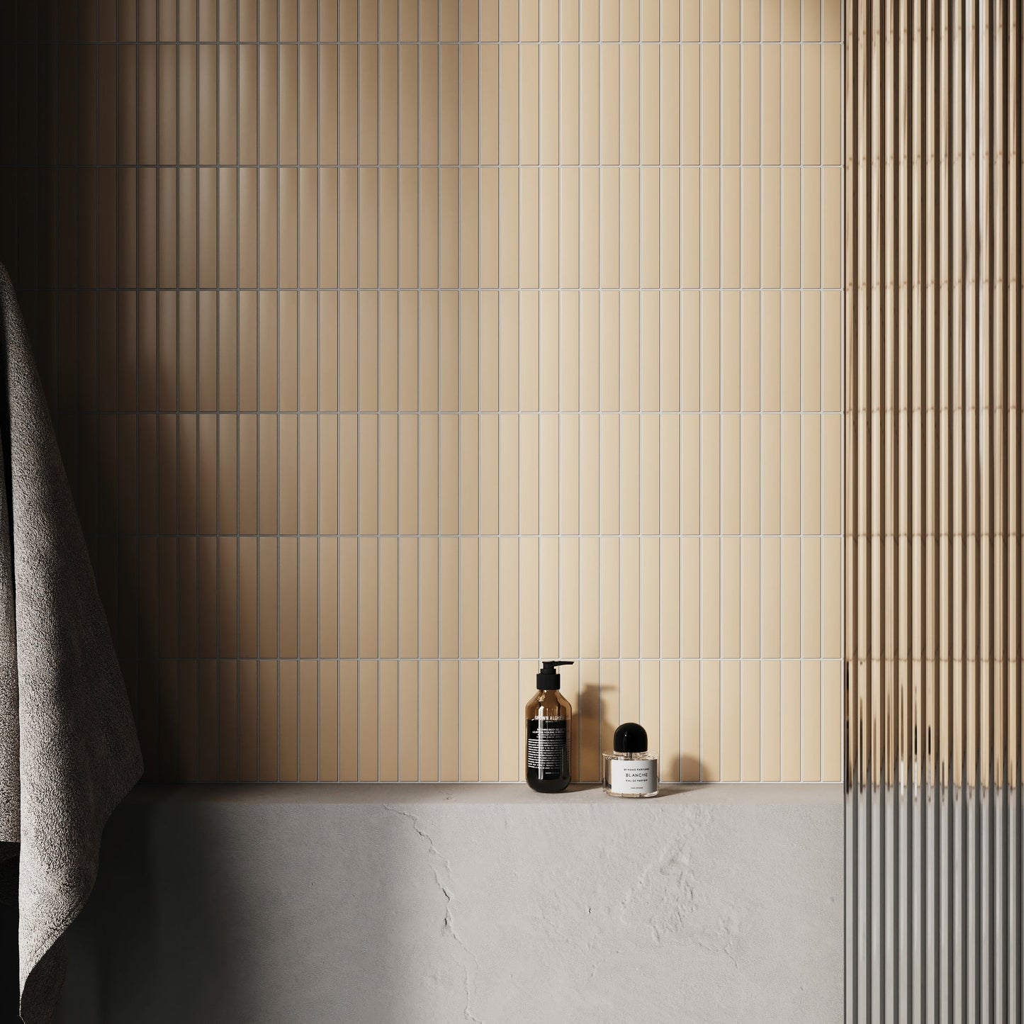 Baton Mosaic Natural Sand Matte Porcelain Wall Tile