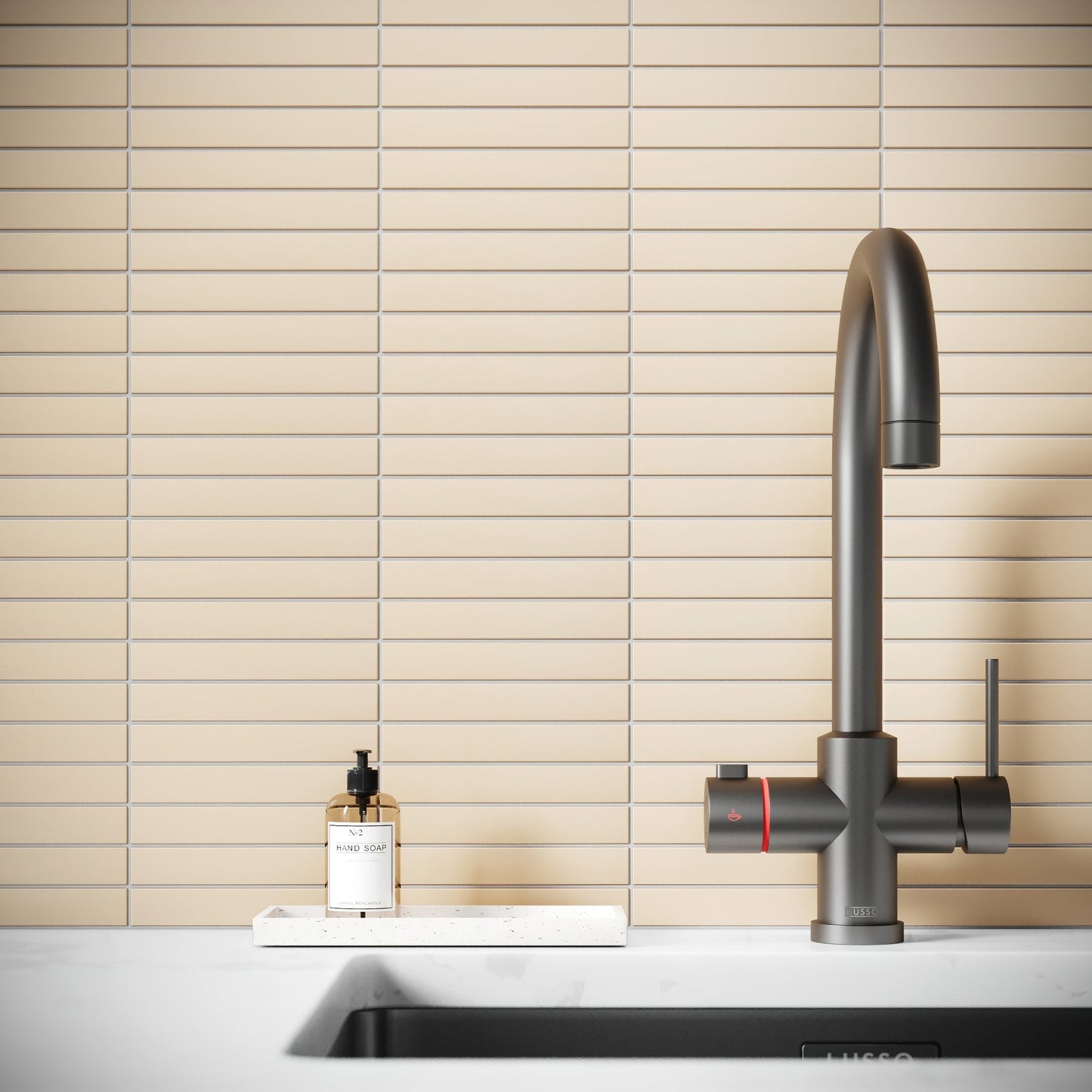 Baton Mosaic Natural Sand Matte Porcelain Wall Tile
