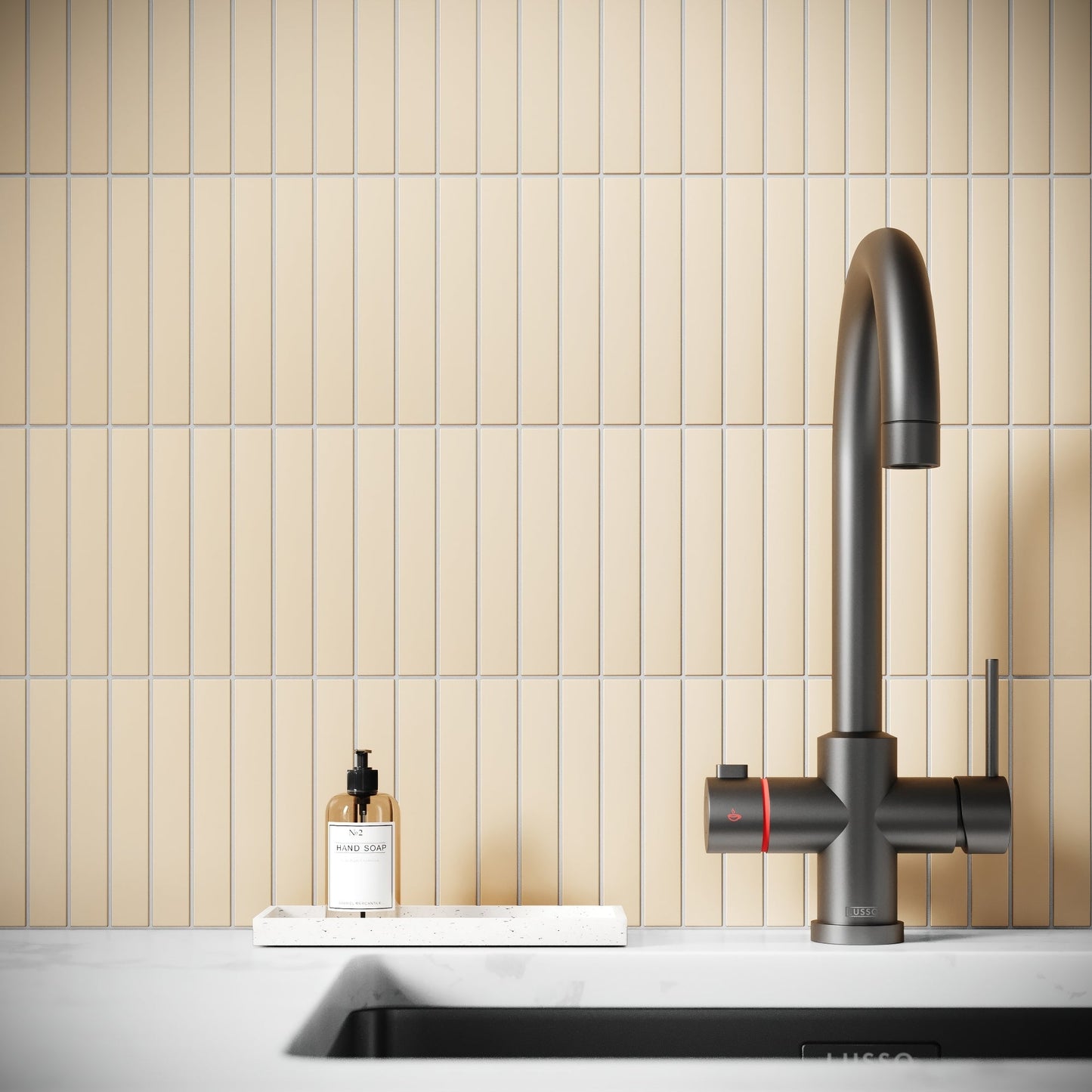 Baton Mosaic Natural Sand Matte Porcelain Wall Tile