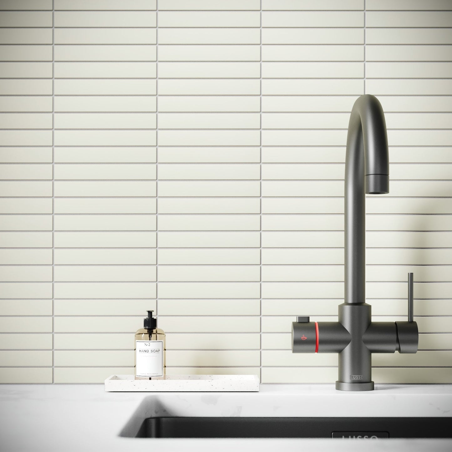 Baton Mosaic Soft Ivory Matte Porcelain Wall Tile