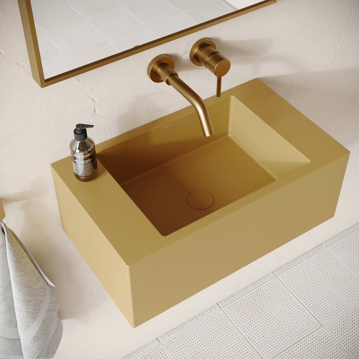 Blocco Saffron Concrete Wall Hung Basin 600mm