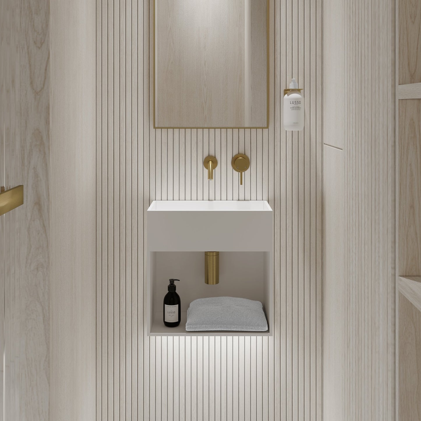Blok Wall Hung Compact Stone Basin 400mm