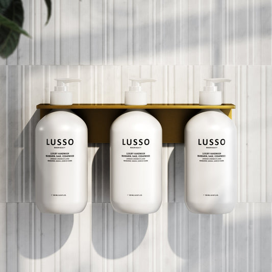 Brushed Gold Triple Soap Dispenser Wall Bracket