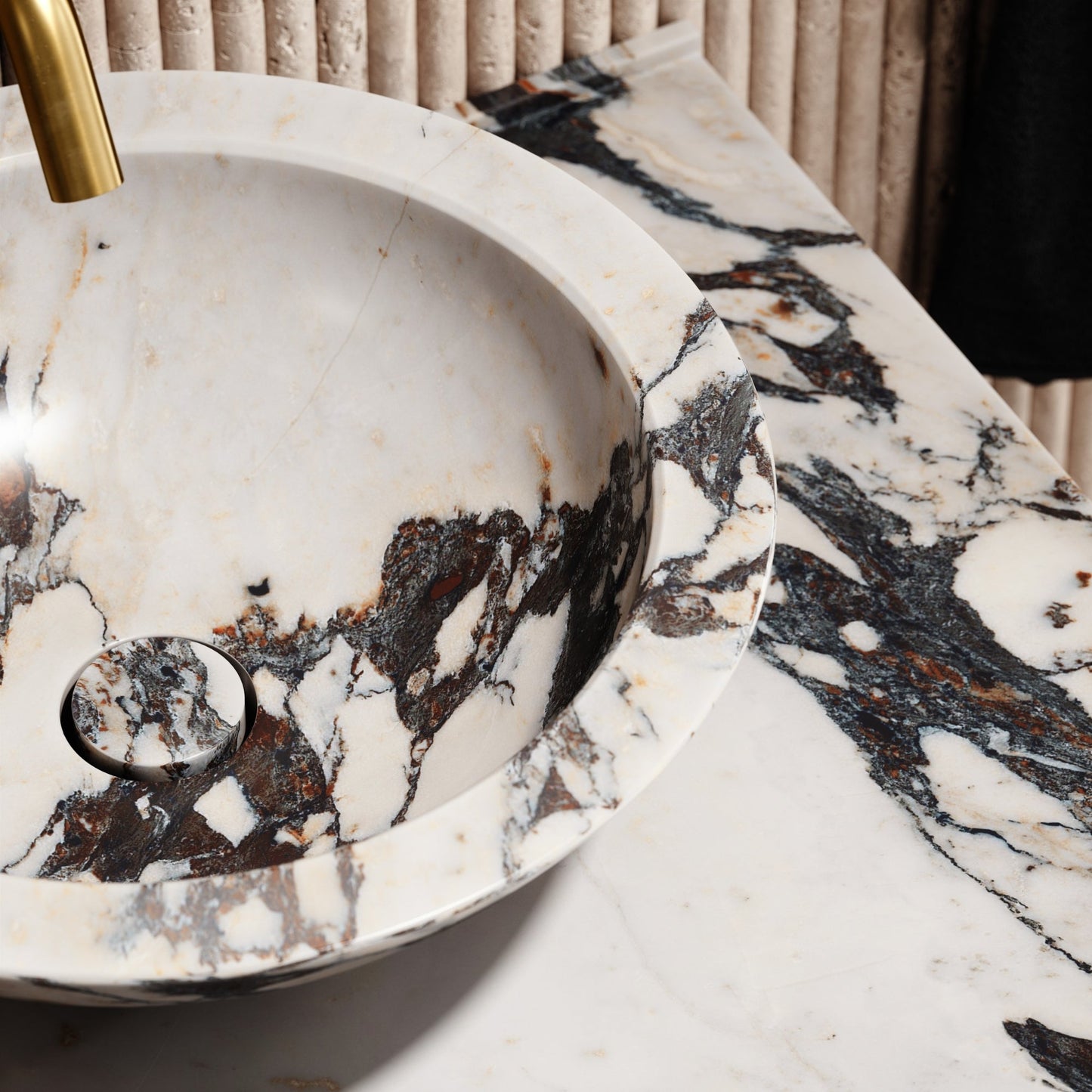 Calacatta Viola Marble Countertop Basin Shelf 660mm
