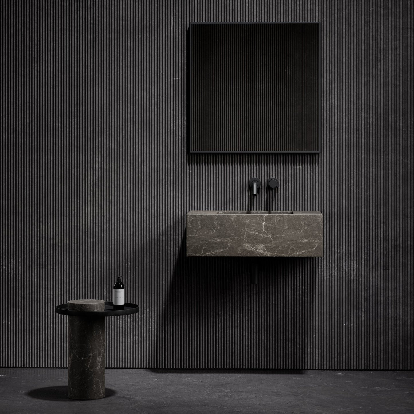 Calla Hermes Grey Marble Wall Hung Basin 700mm