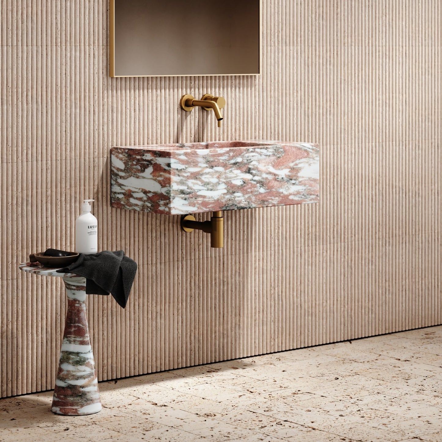 Calla Rosa Norwegian Marble Wall Mounted Basin 700mm