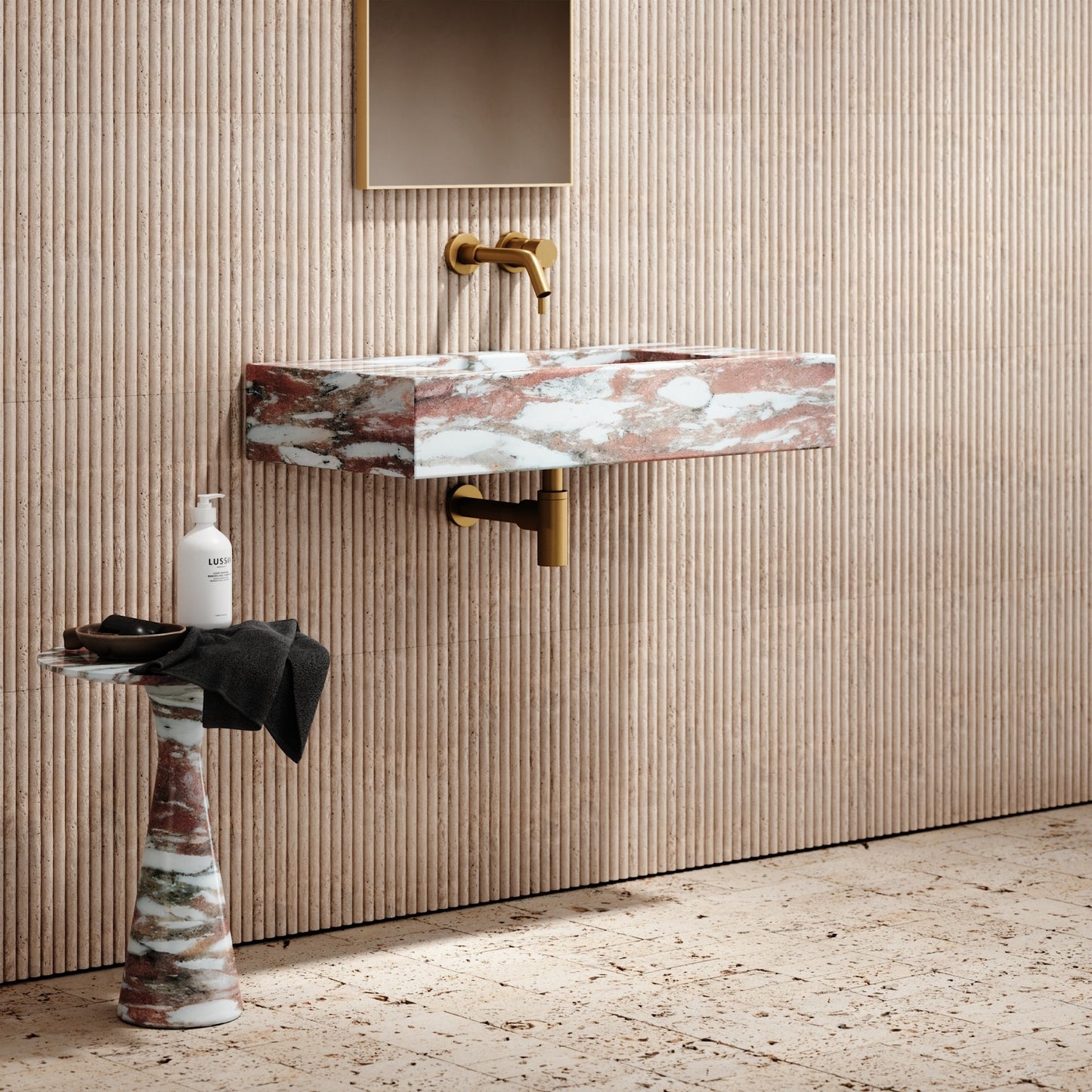 Capri Rosa Norwegian Marble Wall Mounted Basin 800mm