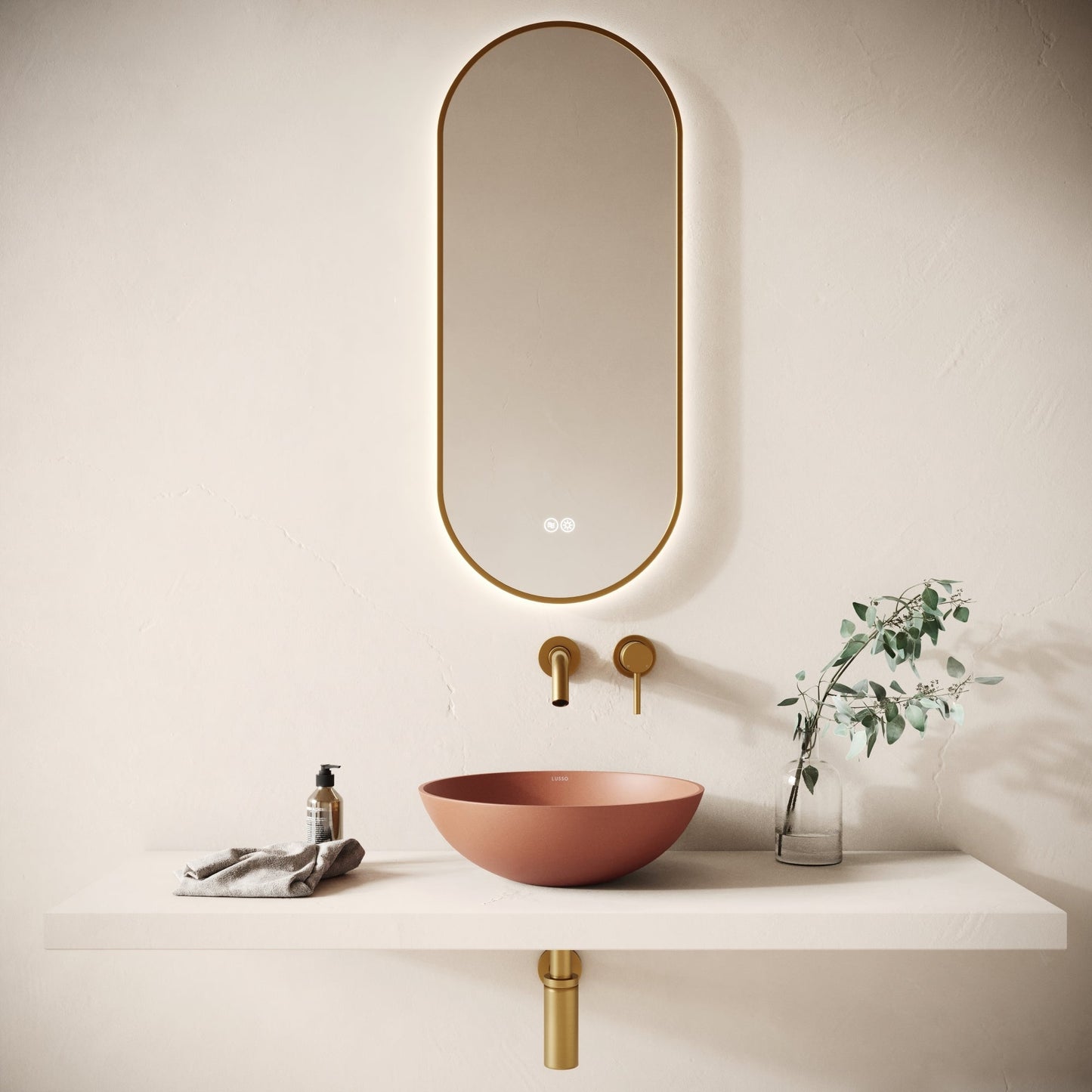 Catino Terracotta Concrete Countertop Basin 406mm