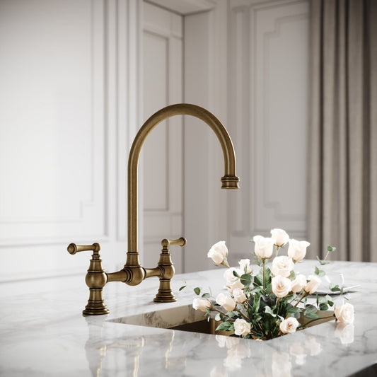Celeste 2-hole Traditional Kitchen Tap Aged Bronze