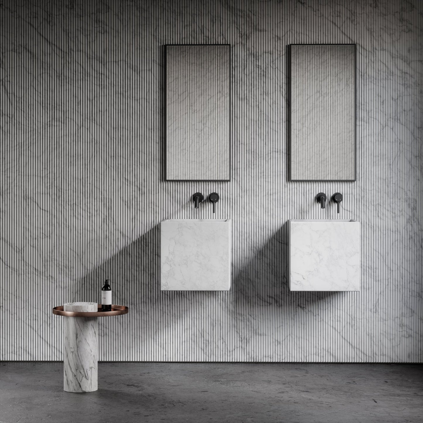 Cino Carrara Marble Wall Hung Basin 400mm