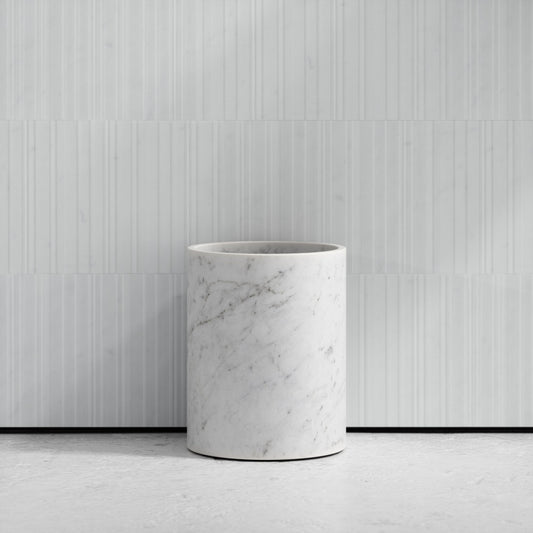 Cliche Carrara Marble Bathroom Bin