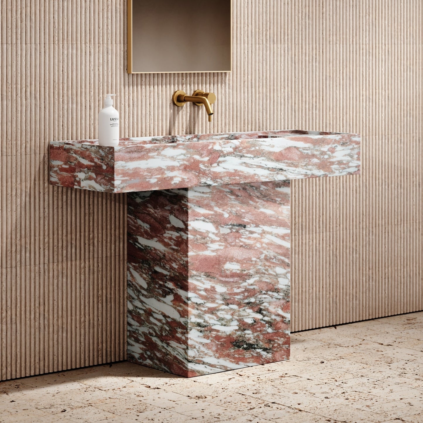 Concerto Rosa Norwegian Marble Pedestal Basin 1200mm
