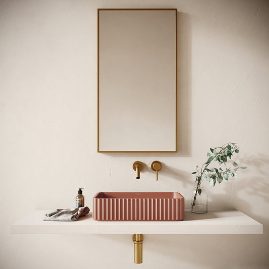 Costolato Terracotta Concrete Countertop Basin 500mm