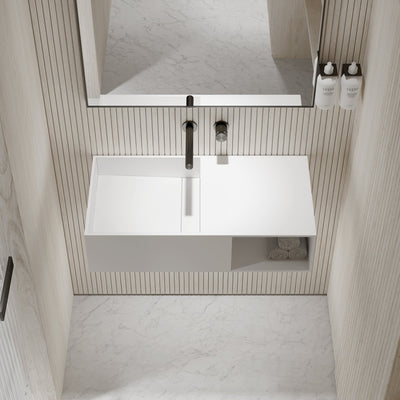 Cubix Wall Hung Stone Basin 800mm
