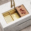 Cullinan Brushed Gold Undermount Workstation Sink 830mm