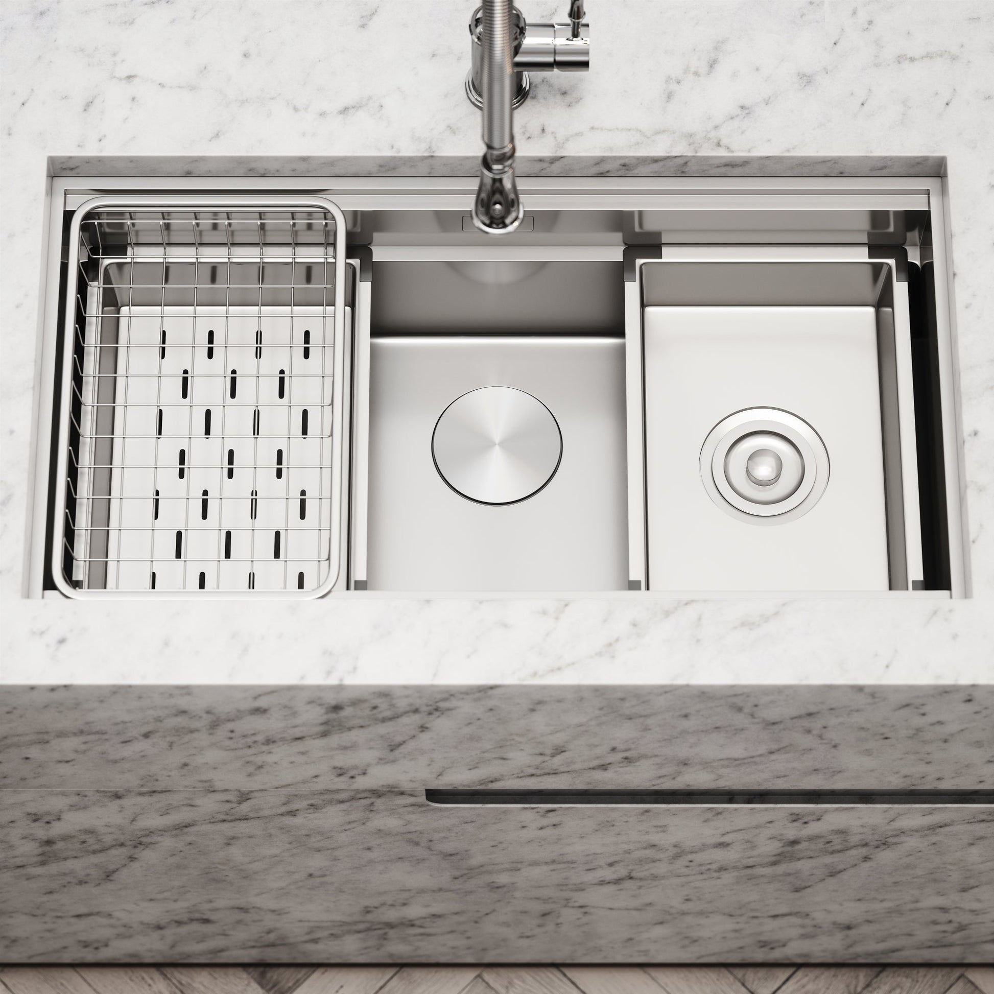 Cullinan Brushed Stainless Undermount Workstation Sink 830mm
