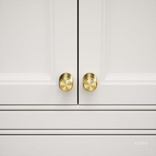 Dali Fluted Brushed Gold Furniture Knobs