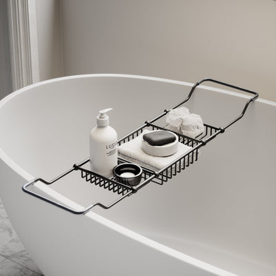 Decor Matte Black Bath Caddy Rack (830-930mm)