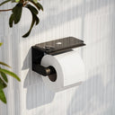 Deka Matte Black Toilet Roll Holder with Shelf