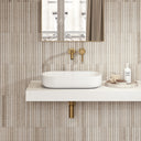 Designo White Countertop Stone Basin 550mm