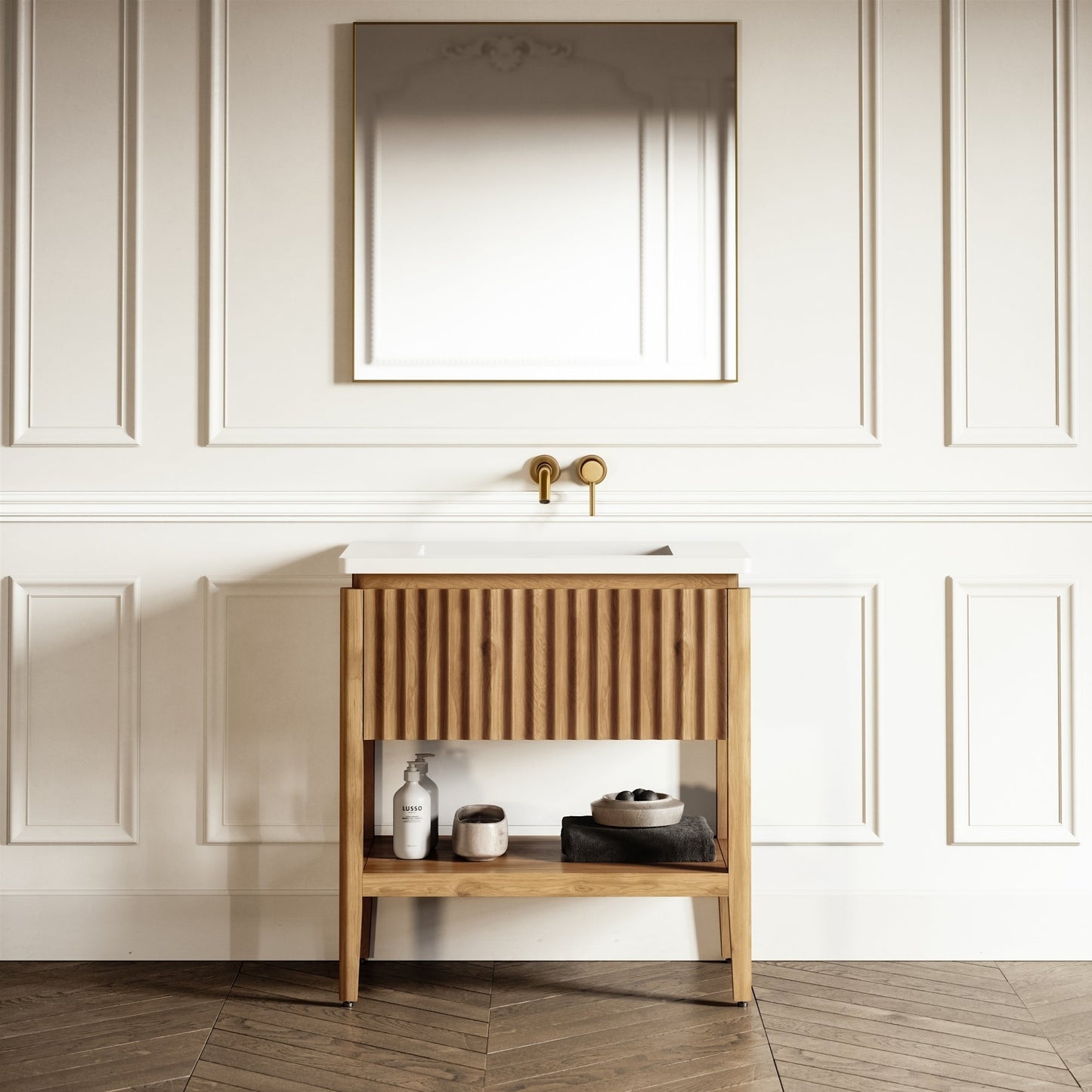 Eclat Oak Wood Grain Vanity Unit 800mm