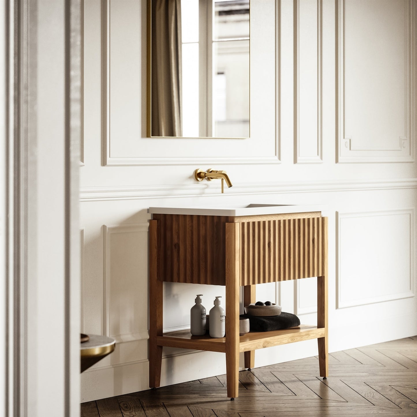 Eclat Oak Wood Grain Vanity Unit 800mm