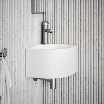 Elegant White Micro Corner Basin 300mm