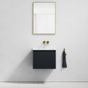Eleganza Matte Blue Fluted Vanity Unit with Stone Basin 600mm