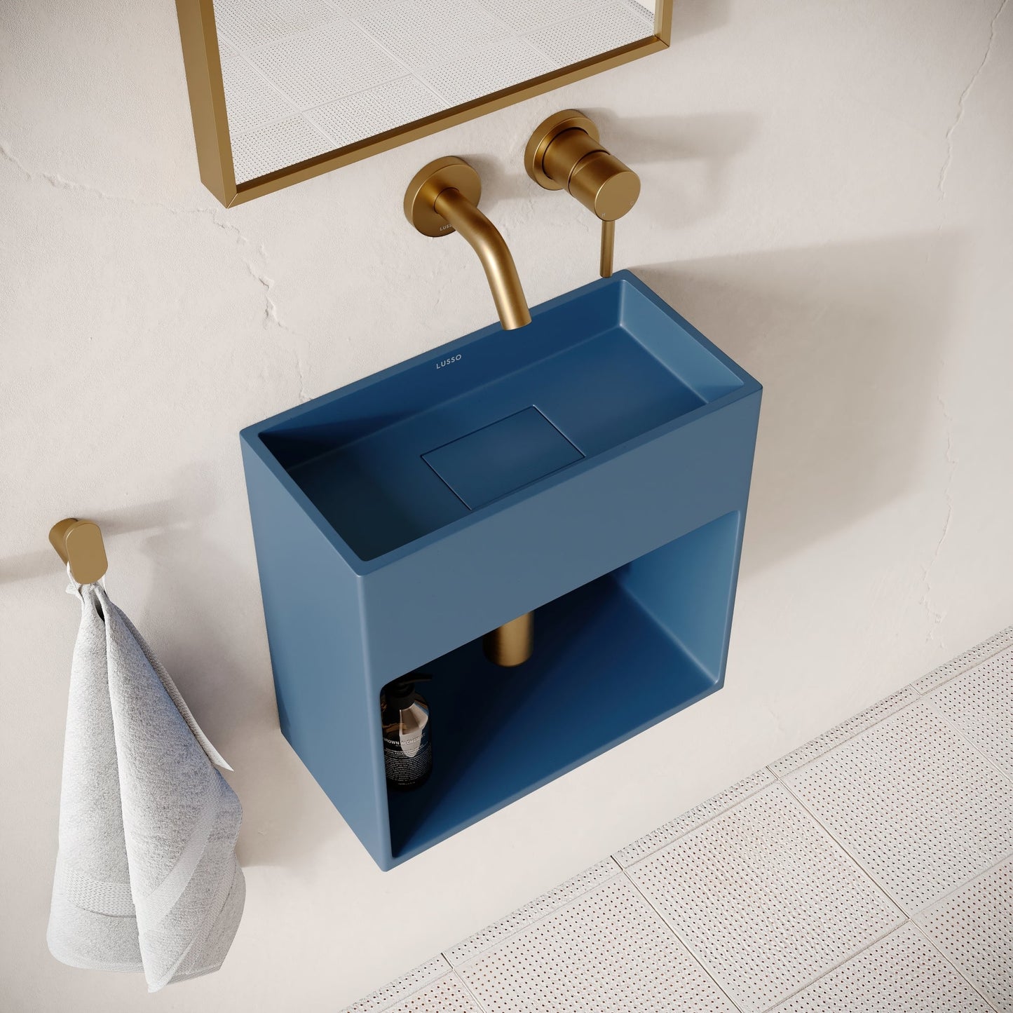 Esposa Azure Concrete Wall Hung Basin 400mm