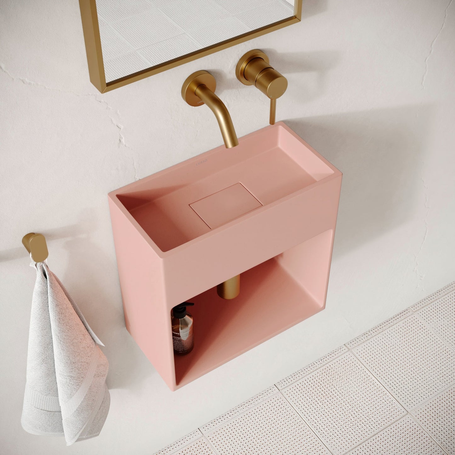 Esposa Blush Concrete Wall Hung Basin 400mm
