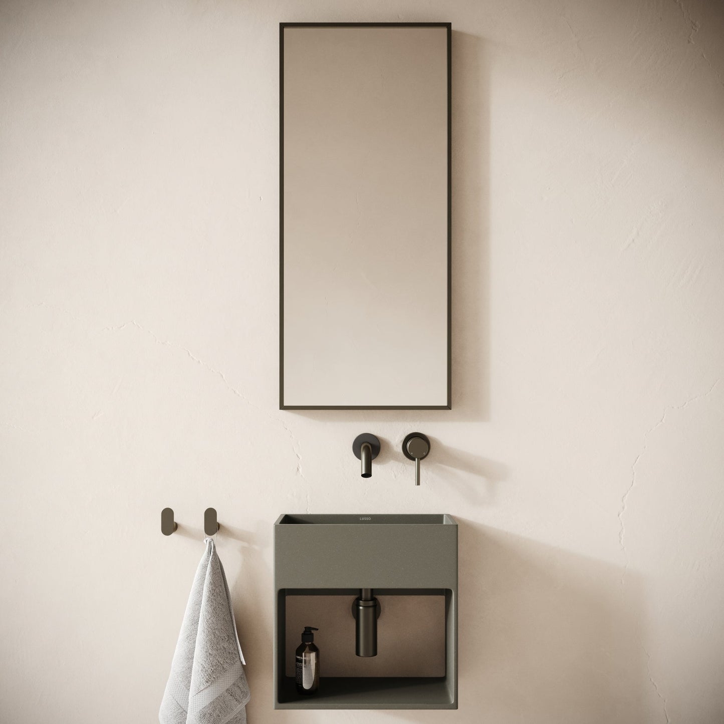 Esposa Oyster Concrete Wall Hung Basin 400mm
