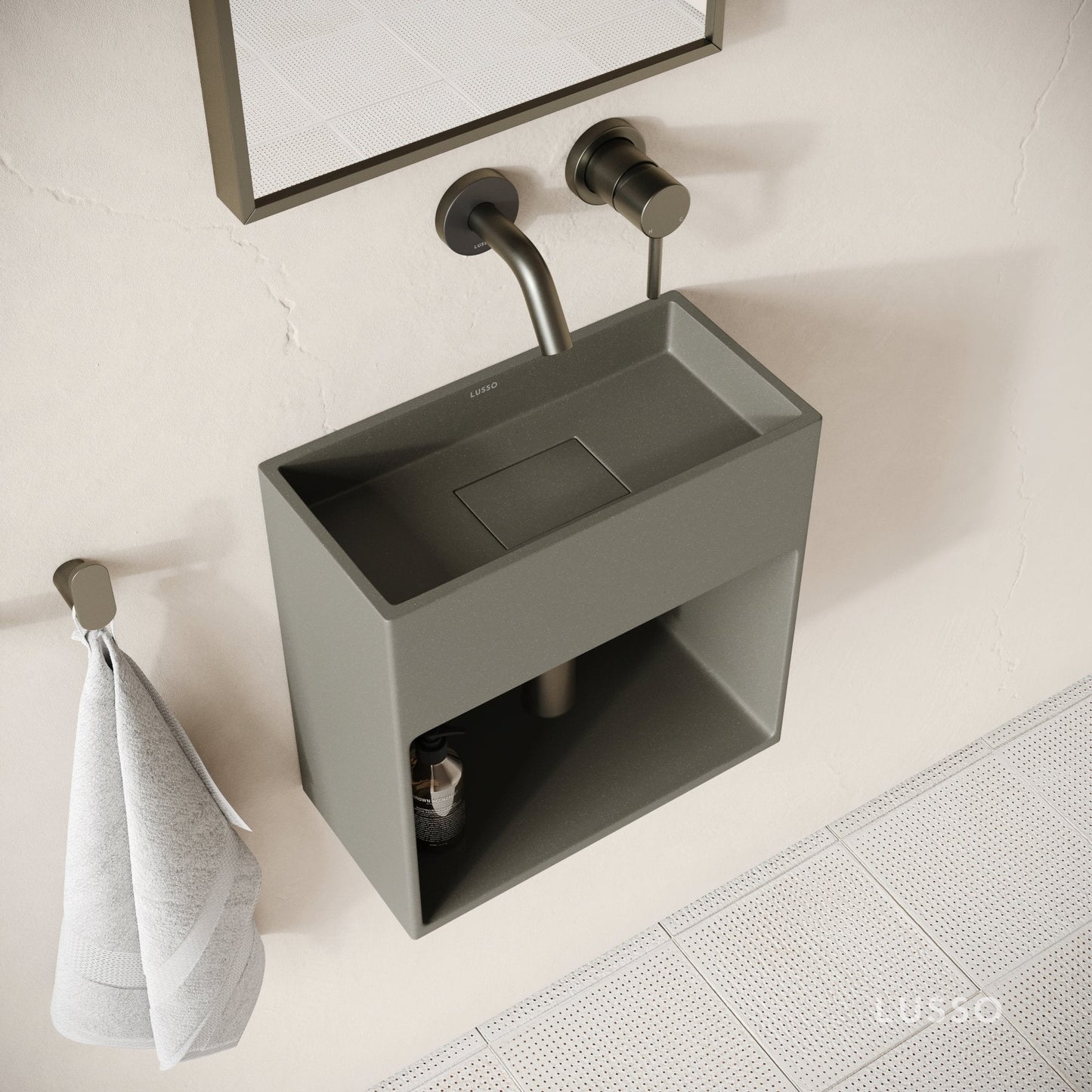 Esposa Oyster Concrete Wall Hung Basin 400mm