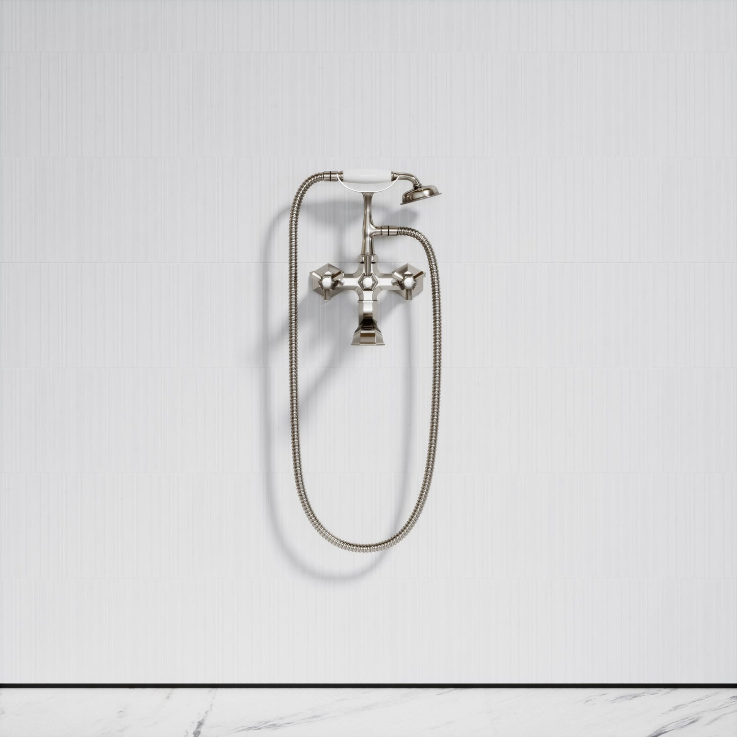 Eton Polished Nickel Wall Mounted Bath Shower Tap