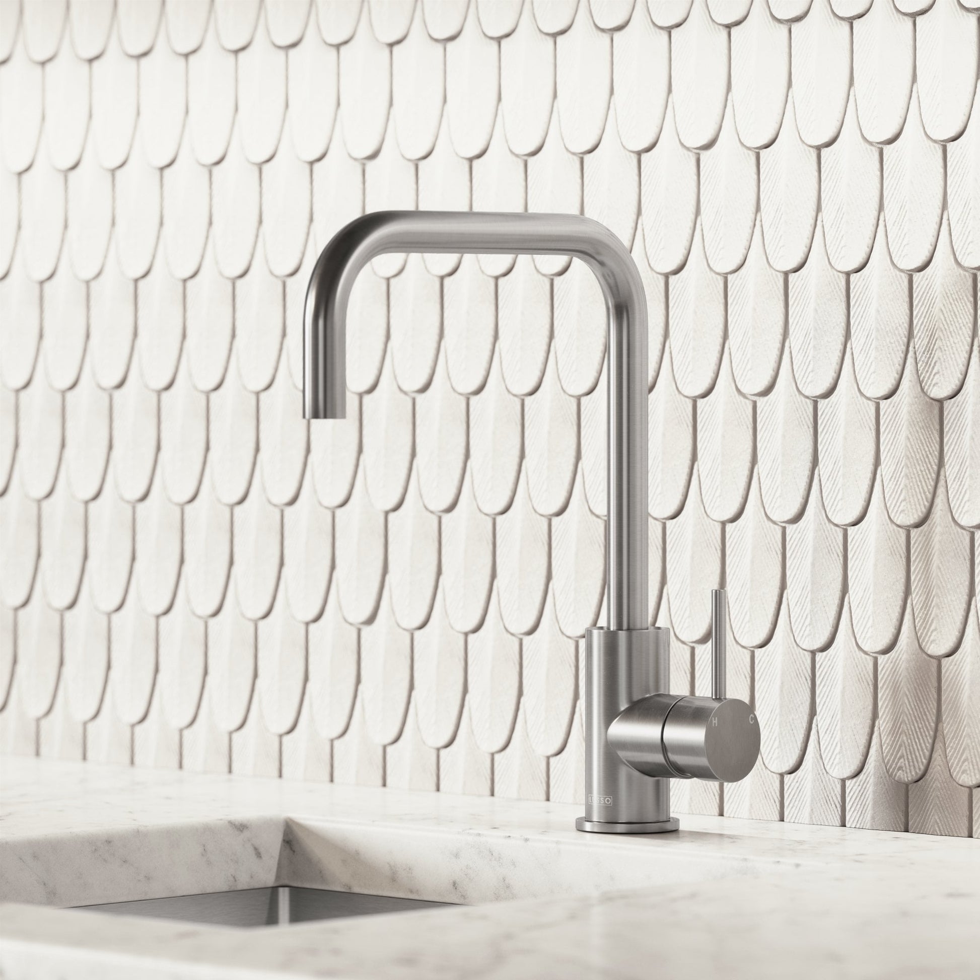 Flow Brushed Stainless Single Lever Kitchen Mixer Tap