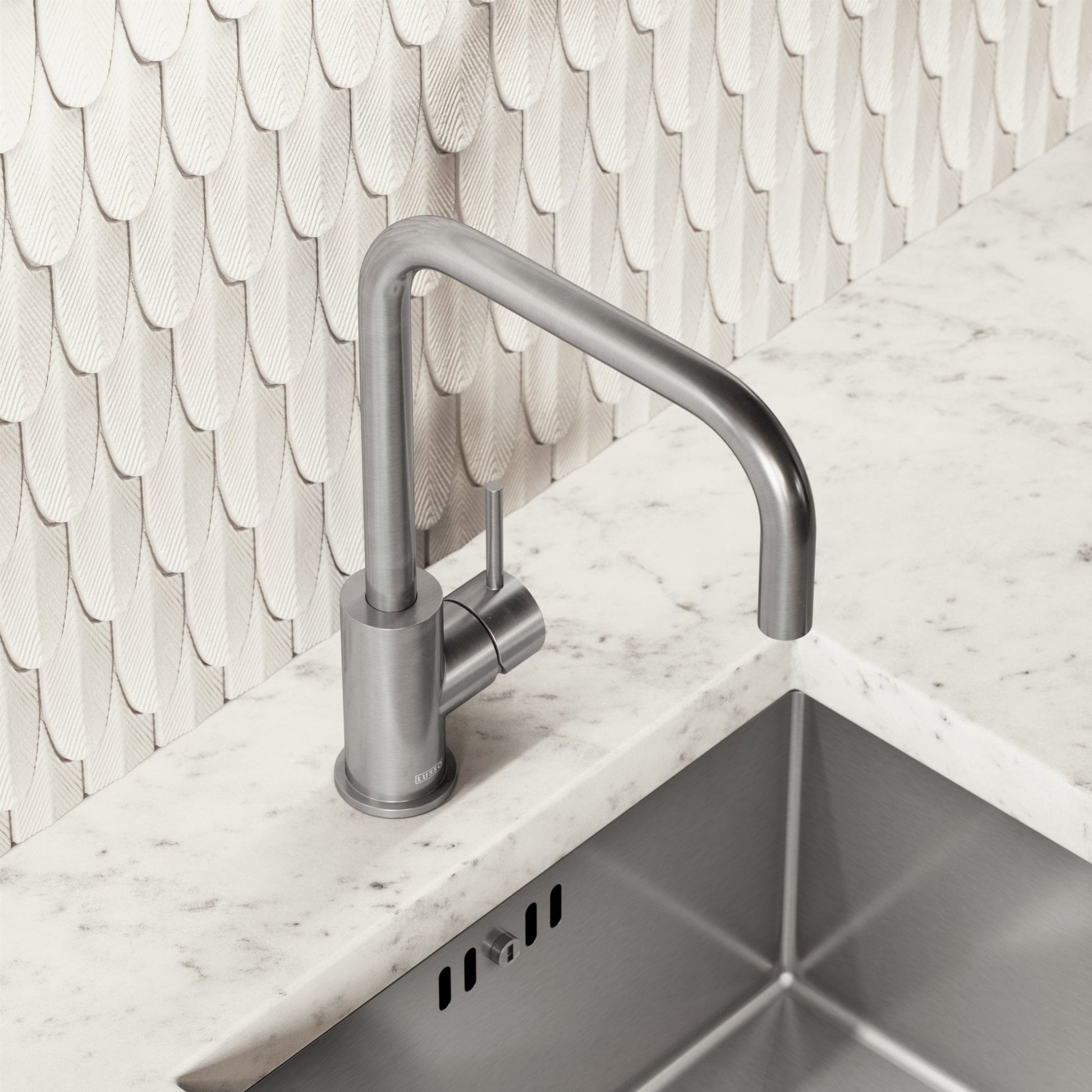 Flow Brushed Stainless Single Lever Kitchen Mixer Tap