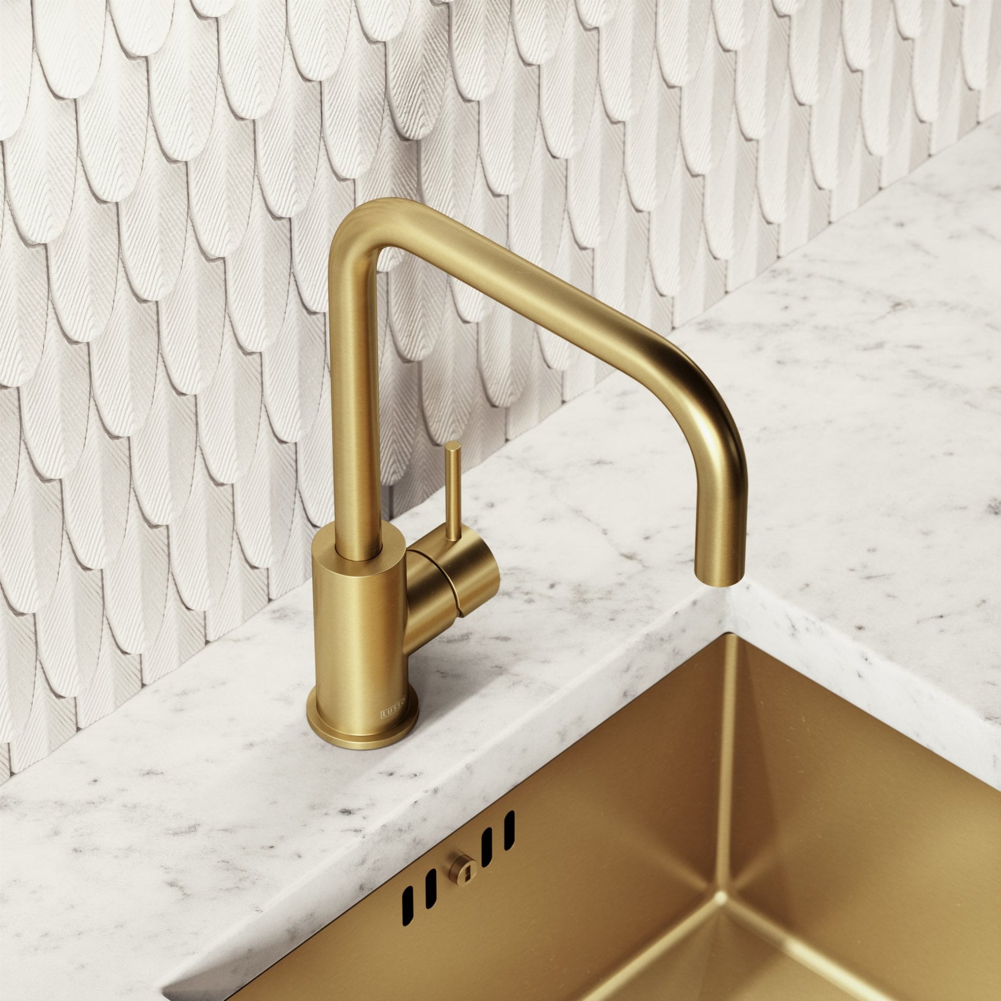 Flow Single Lever Kitchen Mixer Tap Brushed Gold