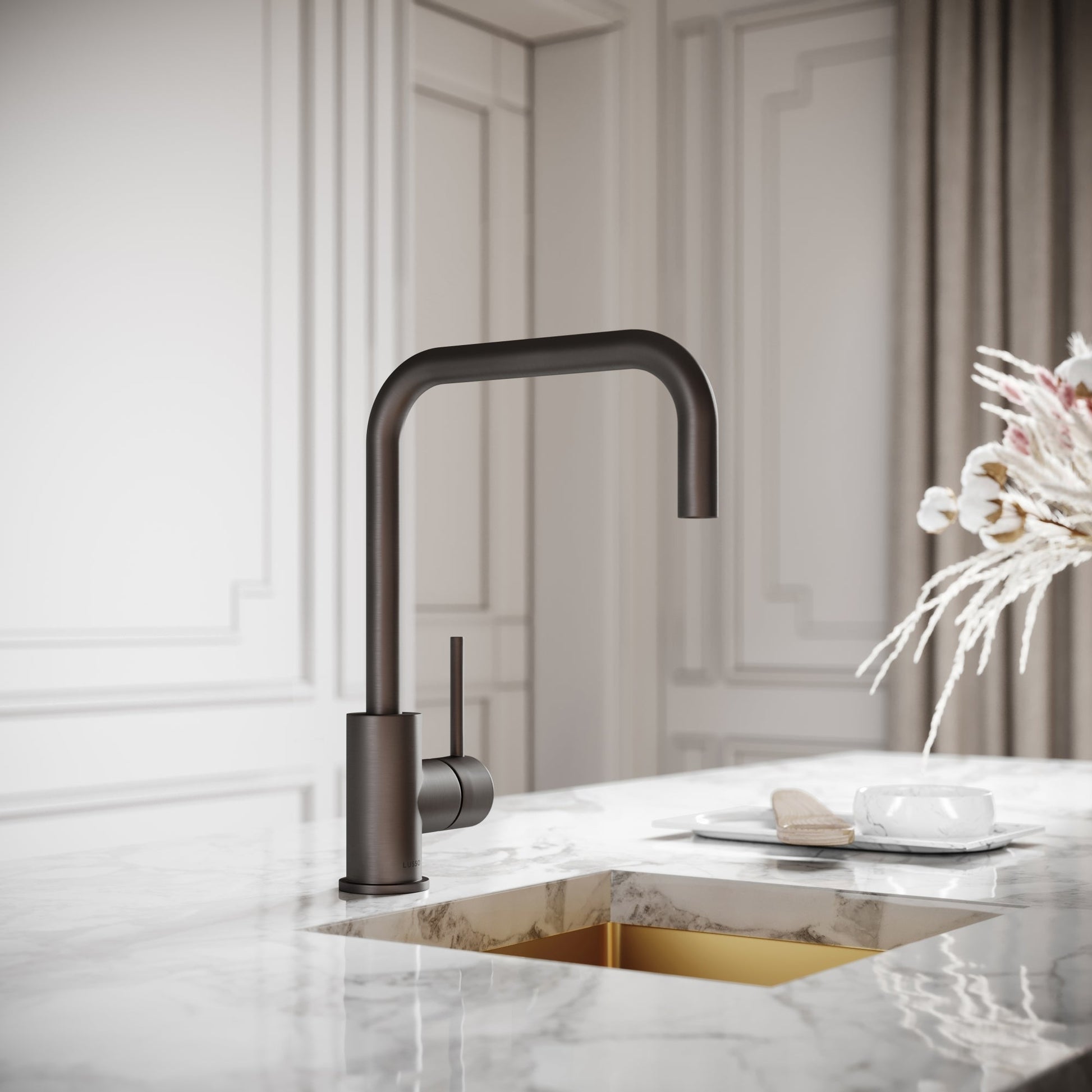 Flow Single Lever Kitchen Mixer Tap Deep Bronze
