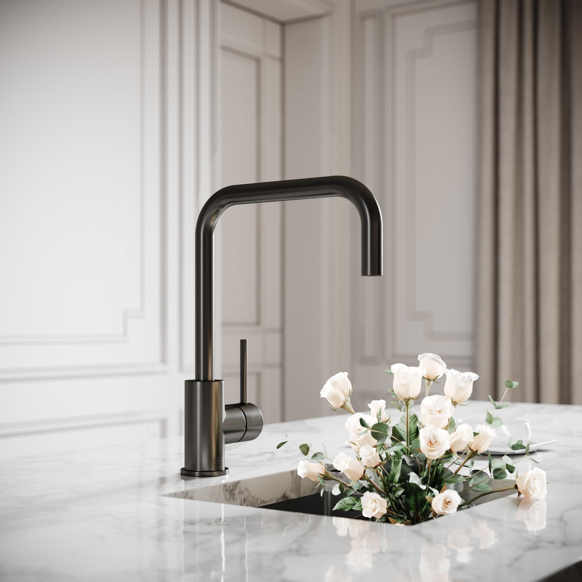 Flow Single Lever Kitchen Mixer Tap Gunmetal Black