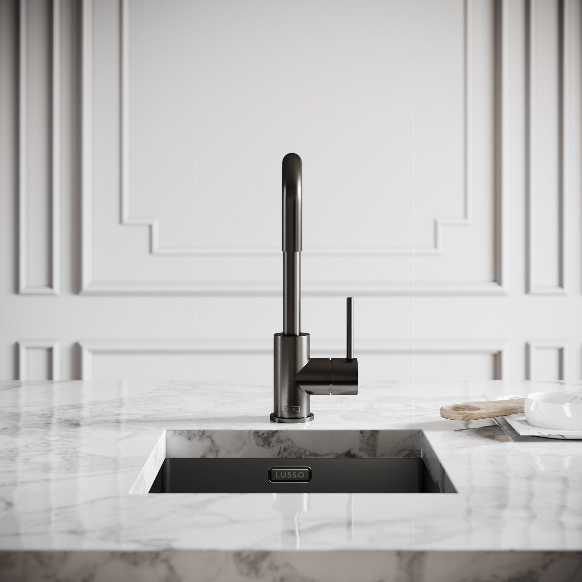 Flow Single Lever Kitchen Mixer Tap Gunmetal Black
