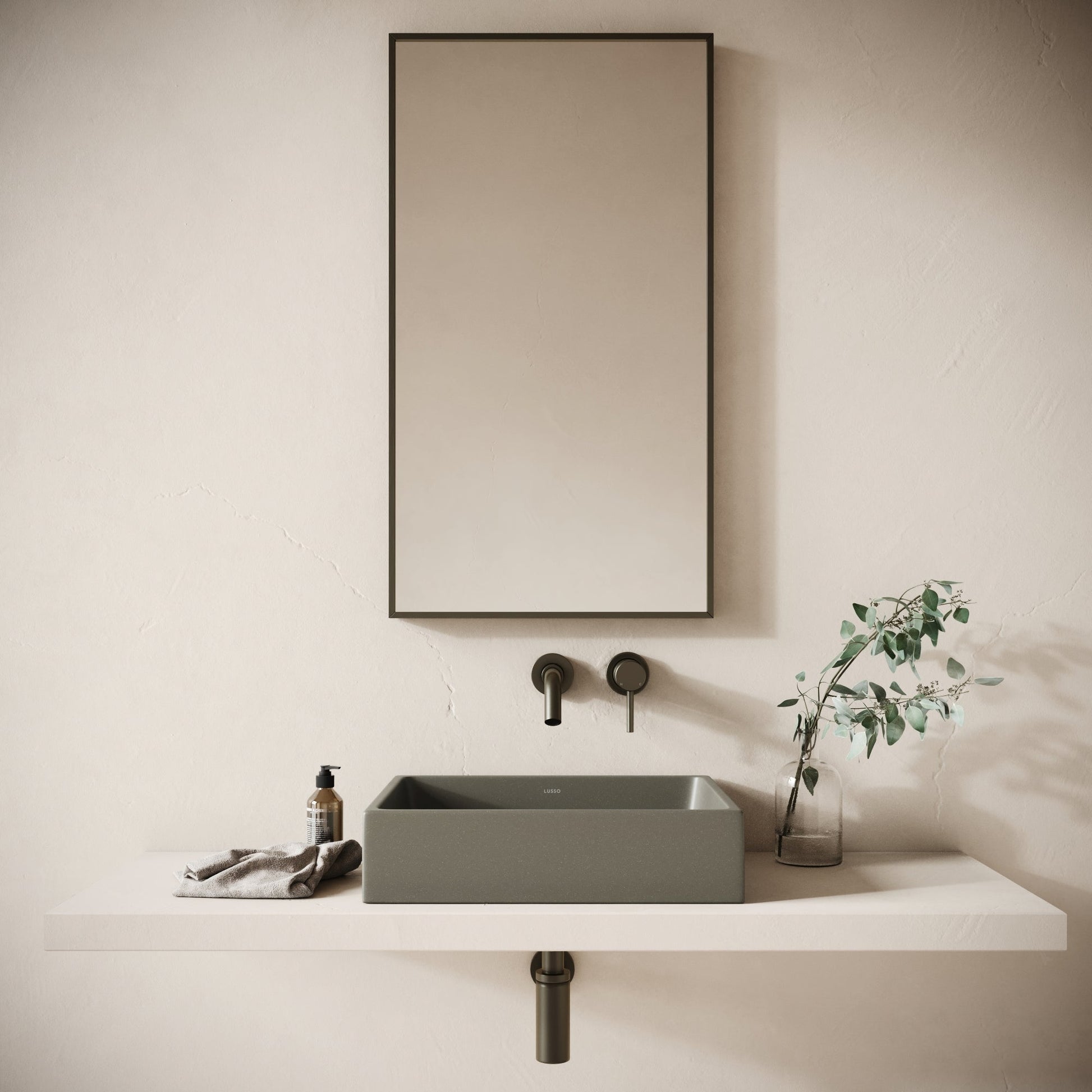 Formata Oyster Concrete Countertop Basin 496mm