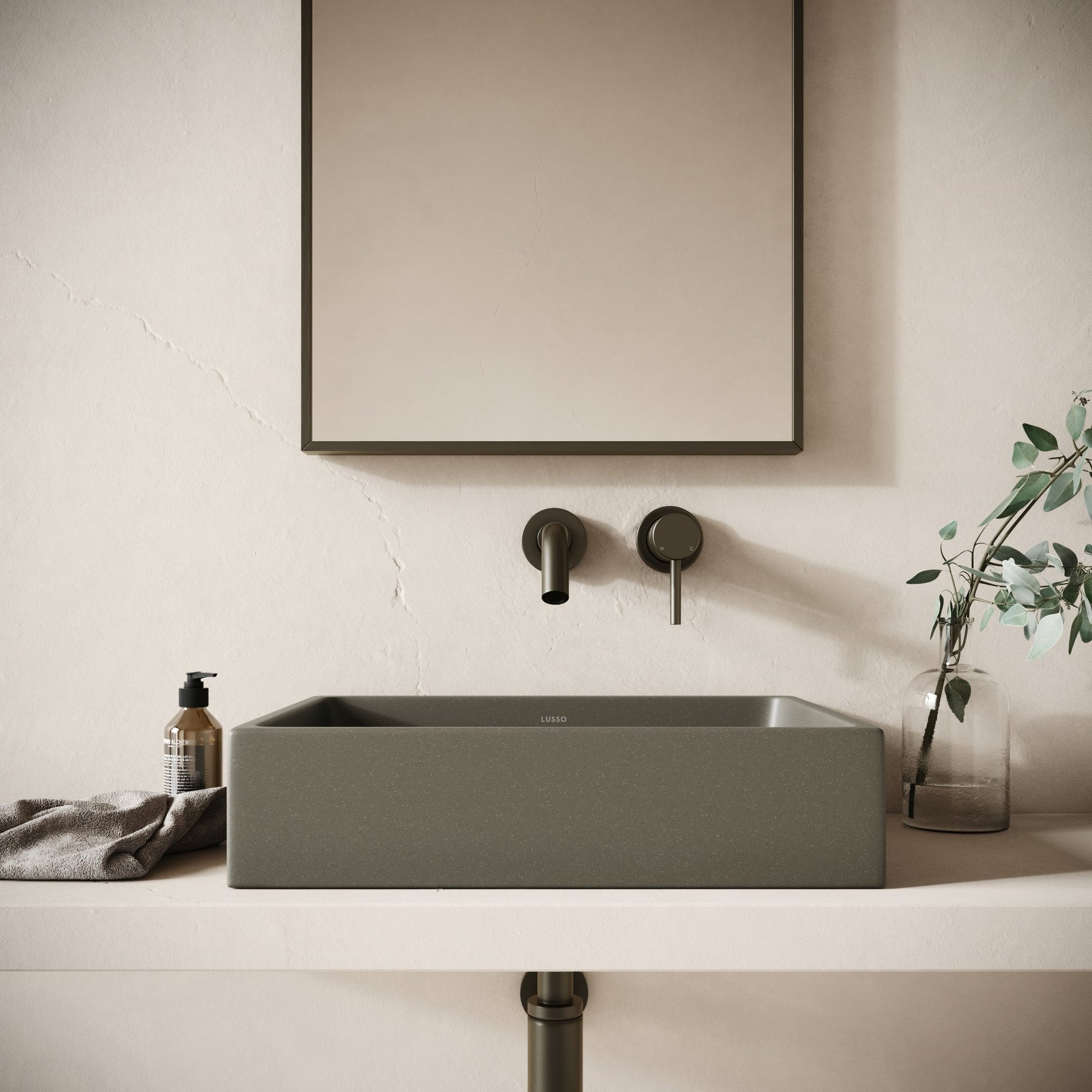 Formata Oyster Concrete Countertop Basin 496mm