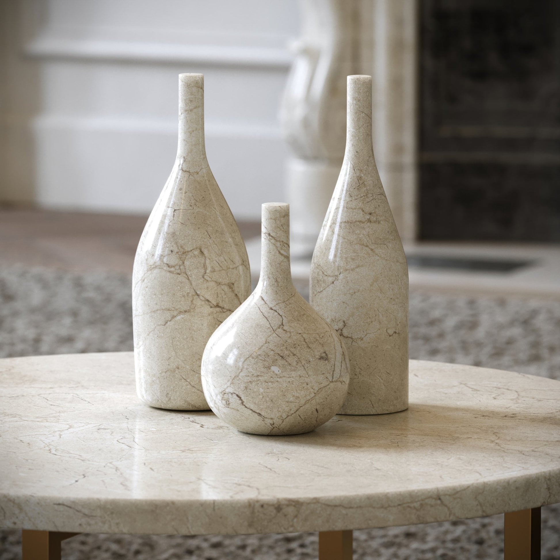 Frizzante Crema Marfil Marble Champagne Bottle