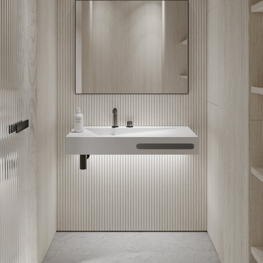 Geo Wall Hung Stone Basin 900mm