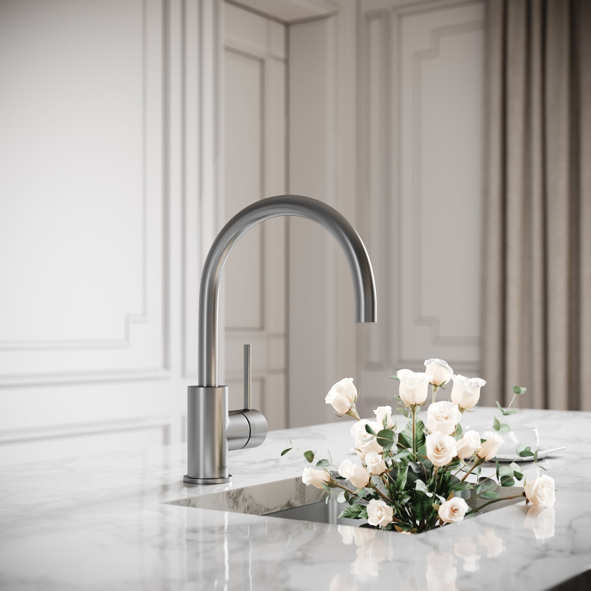 Giro Brushed Stainless Single Lever Kitchen Mixer Tap