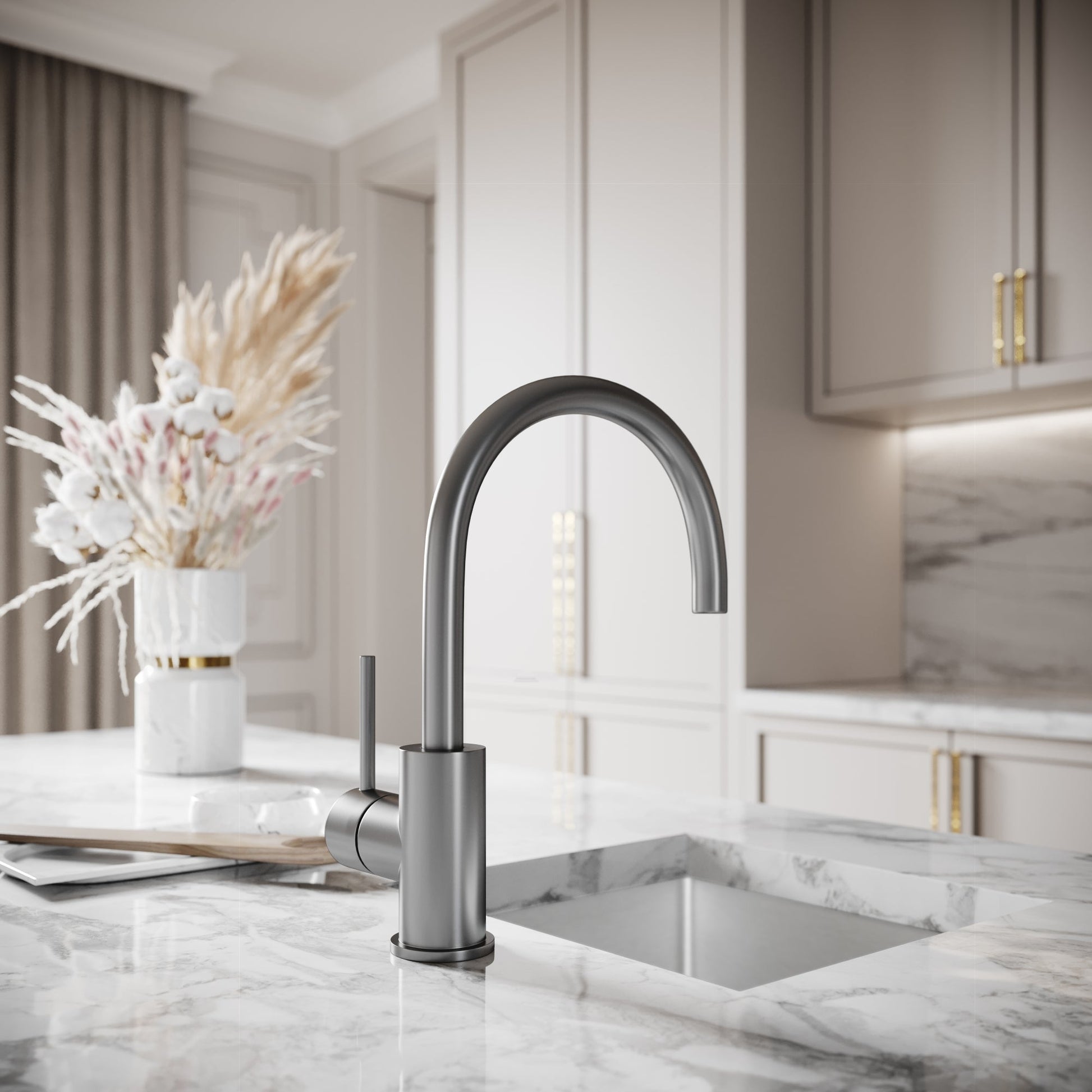 Giro Brushed Stainless Single Lever Kitchen Mixer Tap