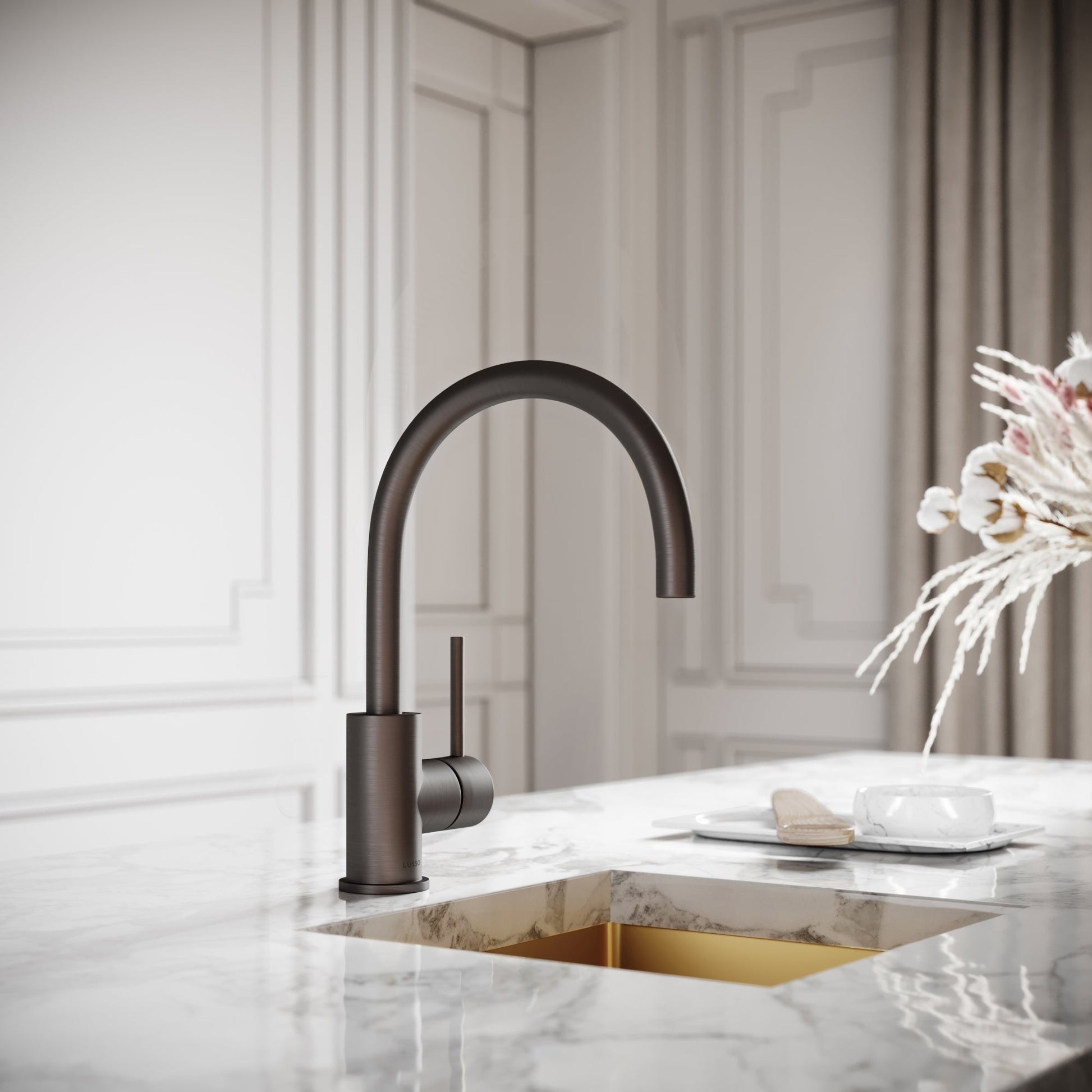 Giro Single Lever Kitchen Mixer Tap Deep Bronze