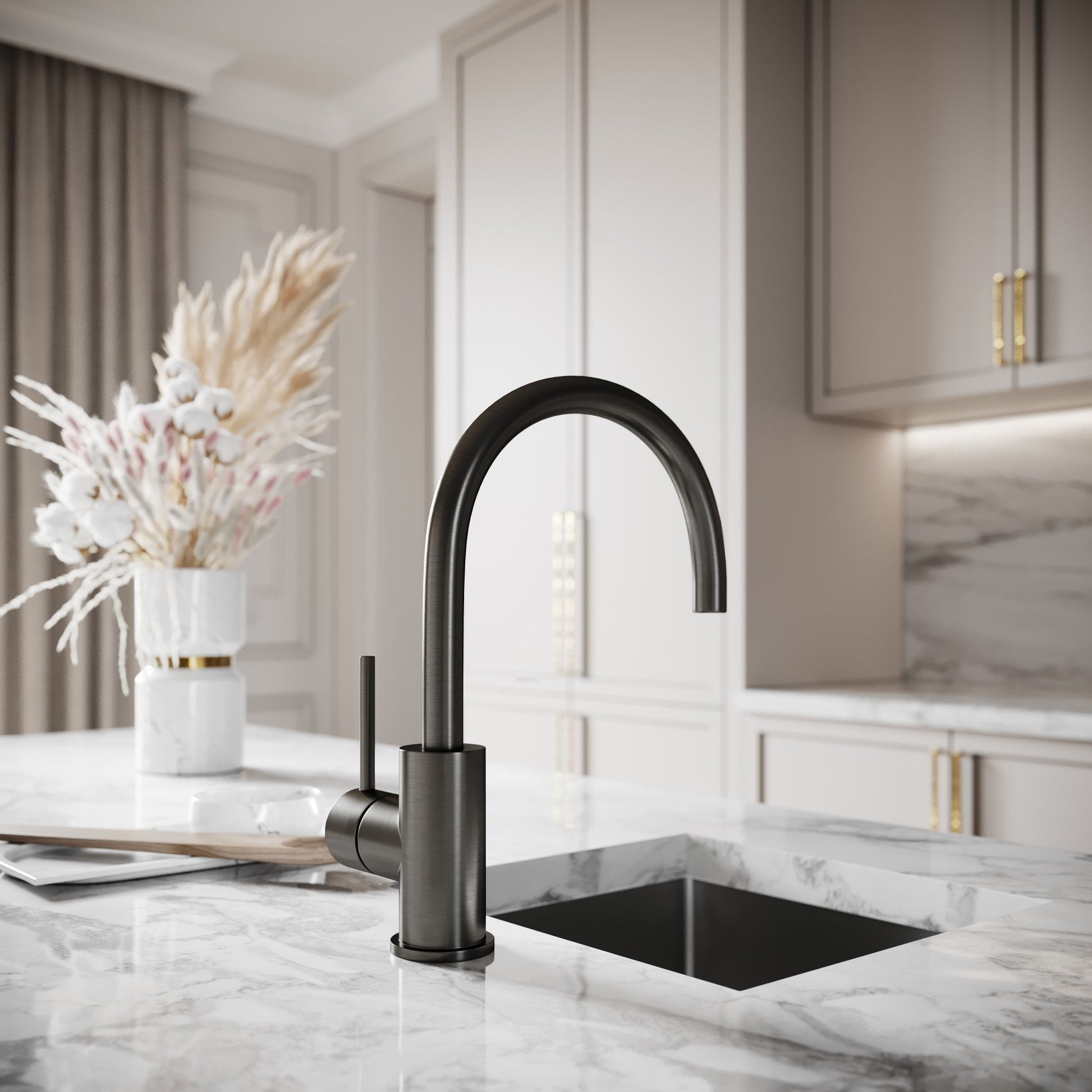 Giro Single Lever Kitchen Mixer Tap Gunmetal