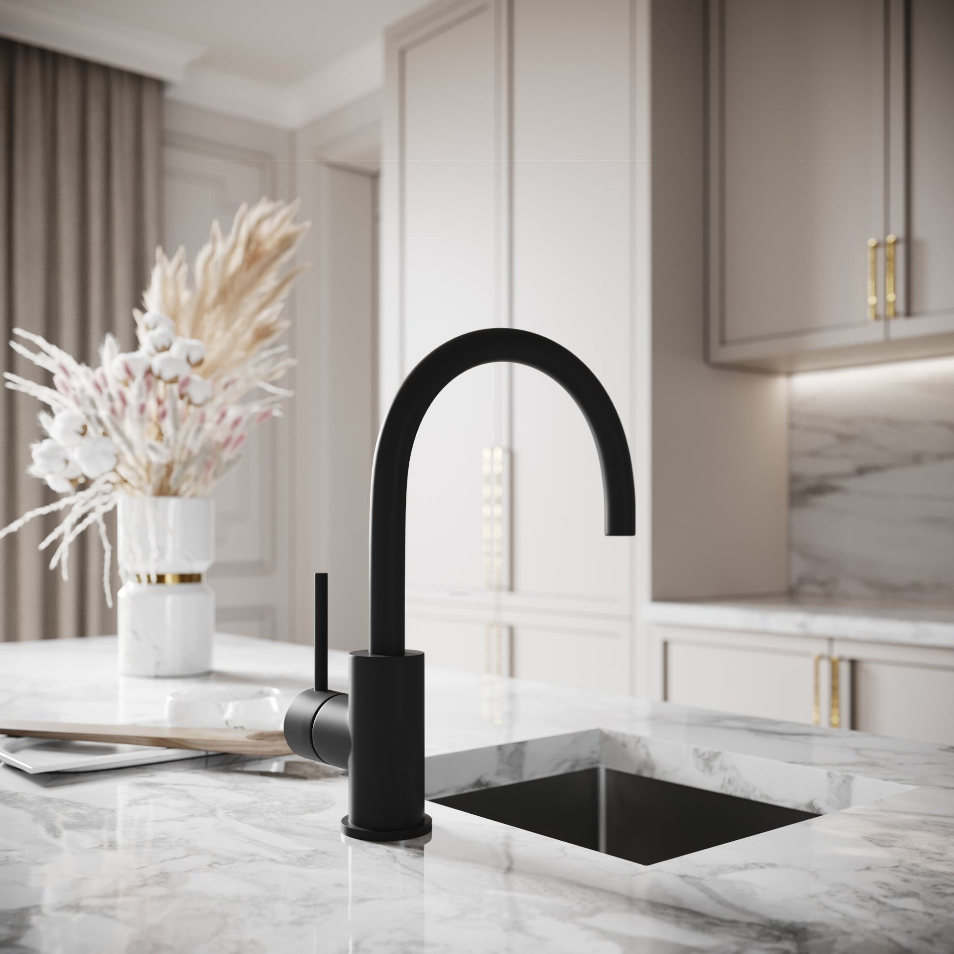 Giro Single Lever Kitchen Mixer Tap Matte Black