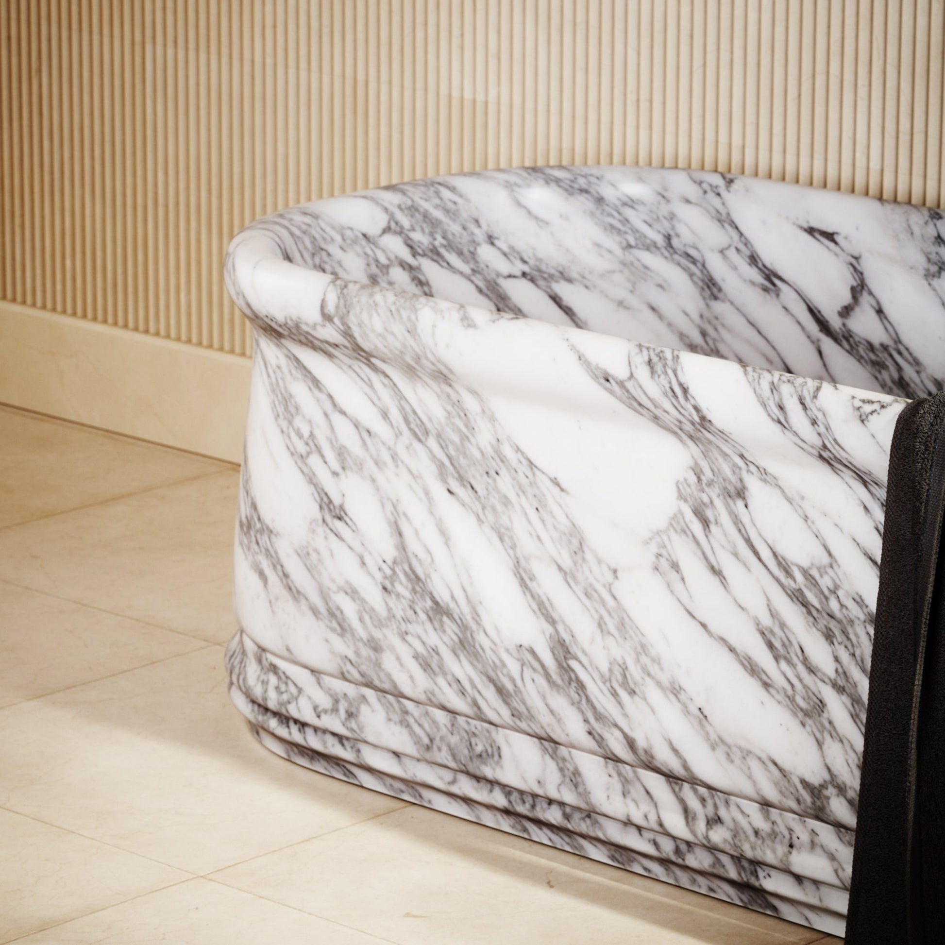 Grandeur Arabescato Marble Freestanding Bath 1500mm