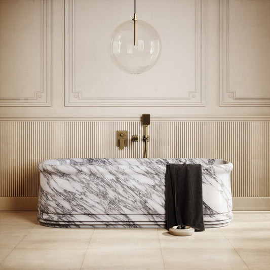 Grandeur Arabescato Marble Freestanding Bath 1780mm